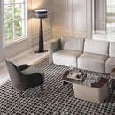 GobekUsa Brown Leather Wooden Floor Lamp - Luxury Italian Design
