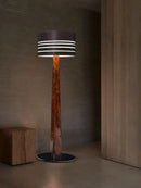 GobekUsa Brown Leather Wooden Floor Lamp - Luxury Italian Design