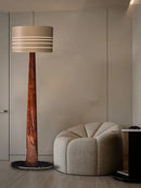 GobekUsa Brown Leather Wooden Floor Lamp - Luxury Italian Design