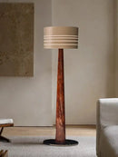 GobekUsa Brown Leather Wooden Floor Lamp - Luxury Italian Design