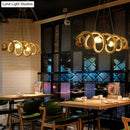 GobekUsa Brown Rope-Wrapped Helix Island Pendant: Farmhouse Edition - 2 Heads, Ideal for Restaurants and Ceilings