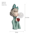 GobekUsa Bubble Girl Resin Statue: Bedroom Night Light & Desk Ornament