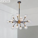 GobekUsa Bubble Suspended Lighting: Contemporary Glass Chandelier with 12/16-Lights and Elegant Curvy Arm in Black and Gold