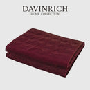 GobekUsa Burgundy Velvet Geometric Embroidered Bed Runner Luxury Bedroom Hotel Wedding