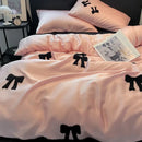 GobekUsa Butterfly Embroidered Ice Silk Bedding Sets - Cooling Duvet Cover Kit