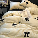 GobekUsa Butterfly Embroidered Ice Silk Bedding Sets - Cooling Duvet Cover Kit