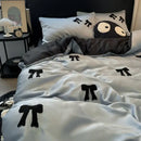 GobekUsa Butterfly Embroidered Ice Silk Bedding Sets - Cooling Duvet Cover Kit