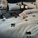 GobekUsa Butterfly Embroidered Ice Silk Bedding Sets - Cooling Duvet Cover Kit