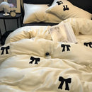 GobekUsa Butterfly Embroidered Ice Silk Bedding Sets - Cooling Duvet Cover Kit