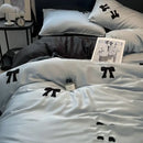 GobekUsa Butterfly Embroidered Ice Silk Bedding Sets - Cooling Duvet Cover Kit