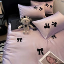 GobekUsa Butterfly Embroidered Ice Silk Bedding Sets - Cooling Duvet Cover Kit