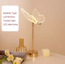GobekUsa Butterfly Gold Acrylic LED Desk Lamp for Artful Living Room Night Light