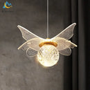 GobekUsa Butterfly LED Chandelier Copper Pendant Light for Bedroom Living Room Decoration