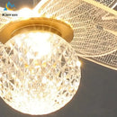GobekUsa Butterfly LED Chandelier Copper Pendant Light for Bedroom Living Room Decoration