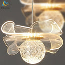 GobekUsa Butterfly LED Chandelier Copper Pendant Light for Bedroom Living Room Decoration