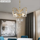GobekUsa Butterfly Shaped Chandelier: Rural Metal 3-Light Brass Pendant Light with Crystal Accent - Perfect for Living Room