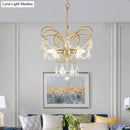 GobekUsa Butterfly Shaped Chandelier: Rural Metal 3-Light Brass Pendant Light with Crystal Accent - Perfect for Living Room
