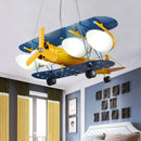 GobekUsa Cartoon Aircraft Fan Light for Modern Kids Room, Creative LED Bedroom Lighting