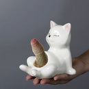 DecorBites™ Cartoon Kitten Ceramic Flowerpot Succulent Cat Plant Pot Garden Decor by Decorbites