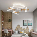 GobekUsa Cartoon Plane Chandelier Light Kids Room Ceiling Lamp Remote Control