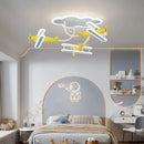 GobekUsa Cartoon Plane Chandelier Light Kids Room Ceiling Lamp Remote Control