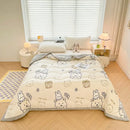 GobekUsa Cartoon Print Three-Layer Velvet Blanket for Cozy Winter Bedding