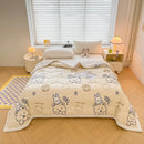 GobekUsa Cartoon Print Three-Layer Velvet Blanket for Cozy Winter Bedding