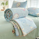 GobekUsa Cartoon Summer Blanket, Pure Cotton Soybean Fiber, Student Single Double Bed