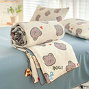 GobekUsa Cartoon Summer Blanket, Pure Cotton Soybean Fiber, Student Single Double Bed