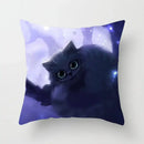 Decorbites cat printed plush cushion cover black & white living room by Decorbites