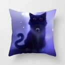 Decorbites cat printed plush cushion cover black & white living room by Decorbites