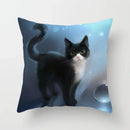 Decorbites cat printed plush cushion cover black & white living room by Decorbites