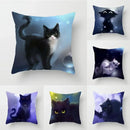 Decorbites cat printed plush cushion cover black & white living room by Decorbites