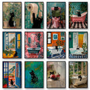 GobekUsa Cat Reading on Toilet Wall Art