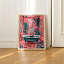 GobekUsa Cat Reading on Toilet Wall Art
