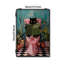 GobekUsa Cat Reading on Toilet Wall Art