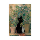 GobekUsa Cat Reading on Toilet Wall Art
