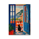 GobekUsa Cat Reading on Toilet Wall Art