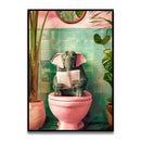 Whimsical raccoon and cat reading wall art – bathroom decor