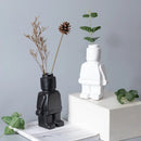 Green glitter ceramic robot vase living room nordic style decor by Decorbites
