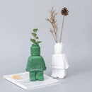 Green glitter ceramic robot vase living room nordic style decor by Decorbites