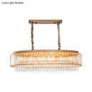 GobekUsa Champagne Crystal Prism Island Pendant - Modern Chic Oval Dining Room Light Fixture