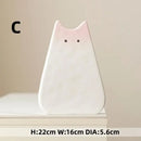 Charming white & gray cat ceramic vase set living room decor by Decorbites