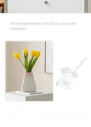 Charming white & gray cat ceramic vase set living room decor by Decorbites