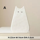 Charming white & gray cat ceramic vase set living room decor by Decorbites