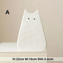 Charming white & gray cat ceramic vase set living room decor by Decorbites