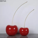 GobekUsa Cherry Fruit Sculpture Resin Desk Ornament Modern Home Decoration