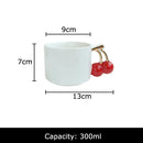 Modern white ceramic cherry handle mug dining room cup by Decorbites