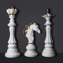 Black and gold chess pieces figurines living room decor by Decorbites