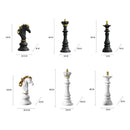 Black and gold chess pieces figurines living room decor by Decorbites